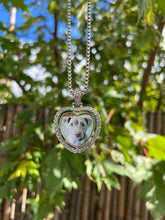Load image into Gallery viewer, Rhinestone Custom Printed Rotating Double-Sided Medallion Necklace