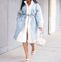 Load image into Gallery viewer, Mixed Feels | Sherpa Denim Coat