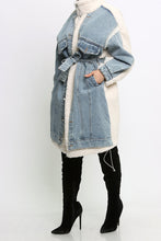 Load image into Gallery viewer, Mixed Feels | Sherpa Denim Coat
